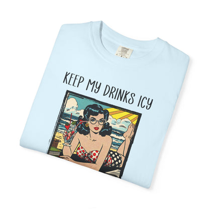 Keep My Drinks Icy And My Books Spicy T-shirt | Retro Pinup Beach Graphic