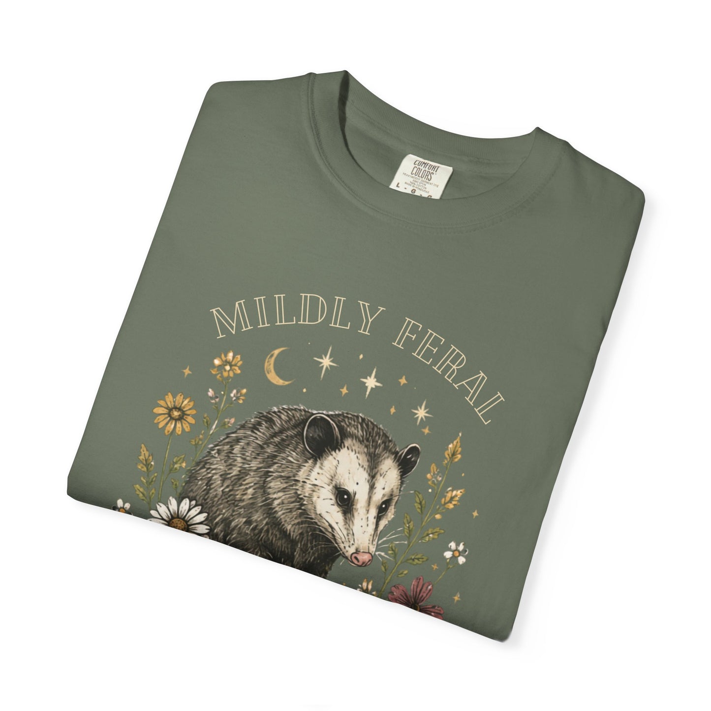 Mildly Feral Mostly Floral T-Shirt — Possum Floral Graphic Tee