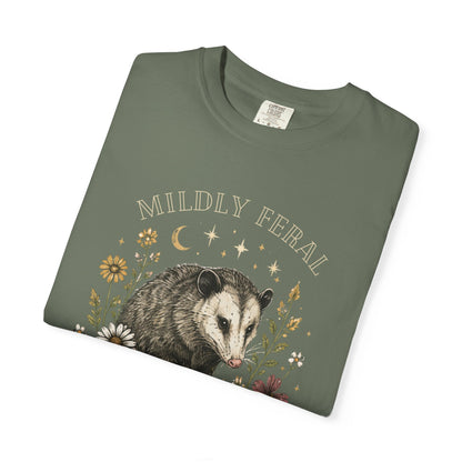 Mildly Feral Mostly Floral T-Shirt — Possum Floral Graphic Tee
