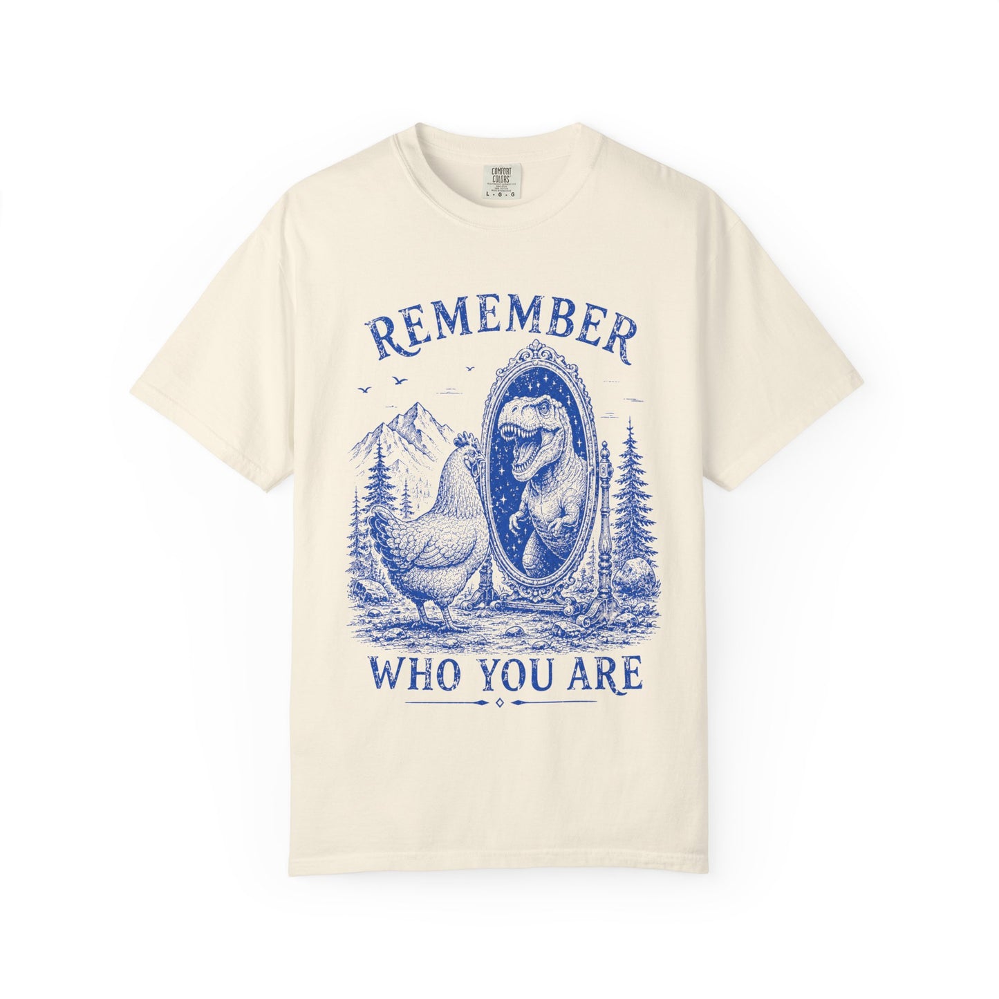 Dude Dino | Remember Who You Are Chicken & T-Rex Graphic Tee