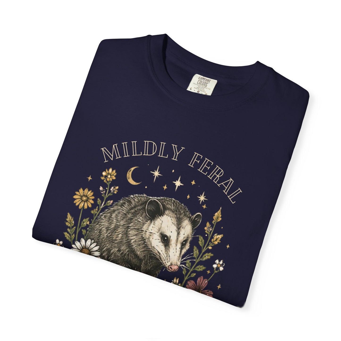 Mildly Feral Mostly Floral T-Shirt — Possum Floral Graphic Tee