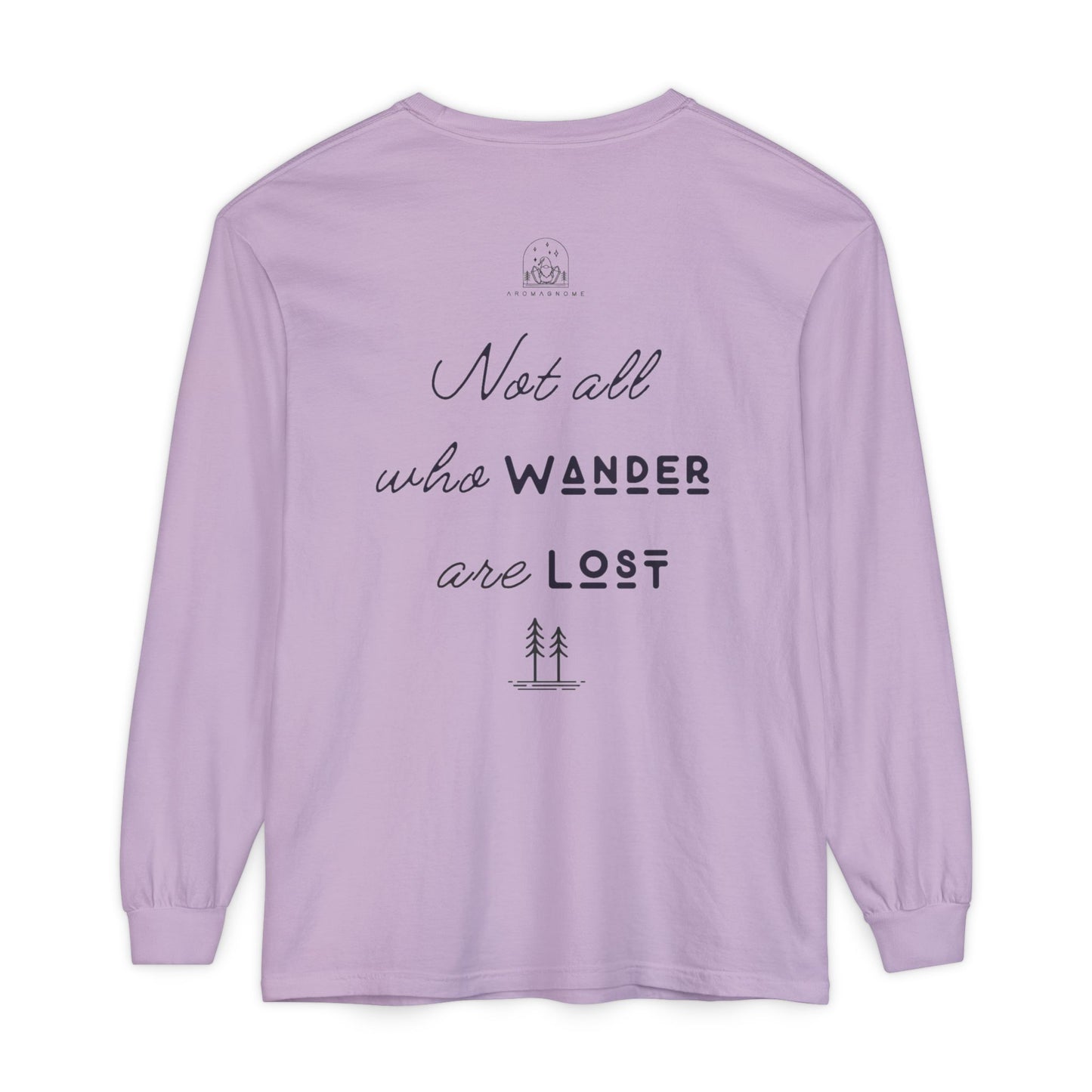 Wanderlust Gnome | Unisex Garment-dyed Long Sleeve Shirt