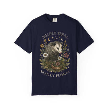 Mildly Feral Mostly Floral T-Shirt — Possum Floral Graphic Tee