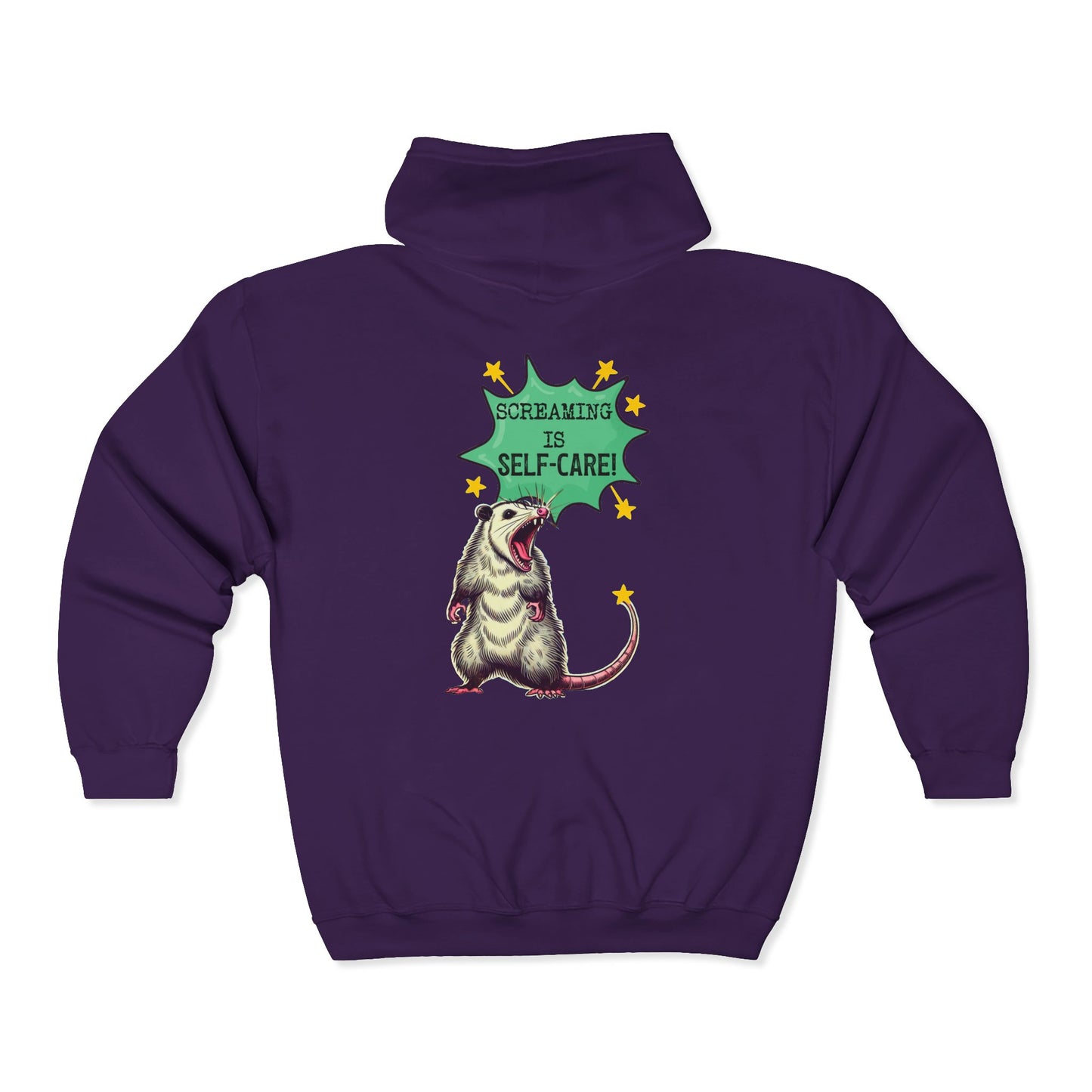 Zip Hoodie — Screaming is Self-Care Graphic Zip-Up