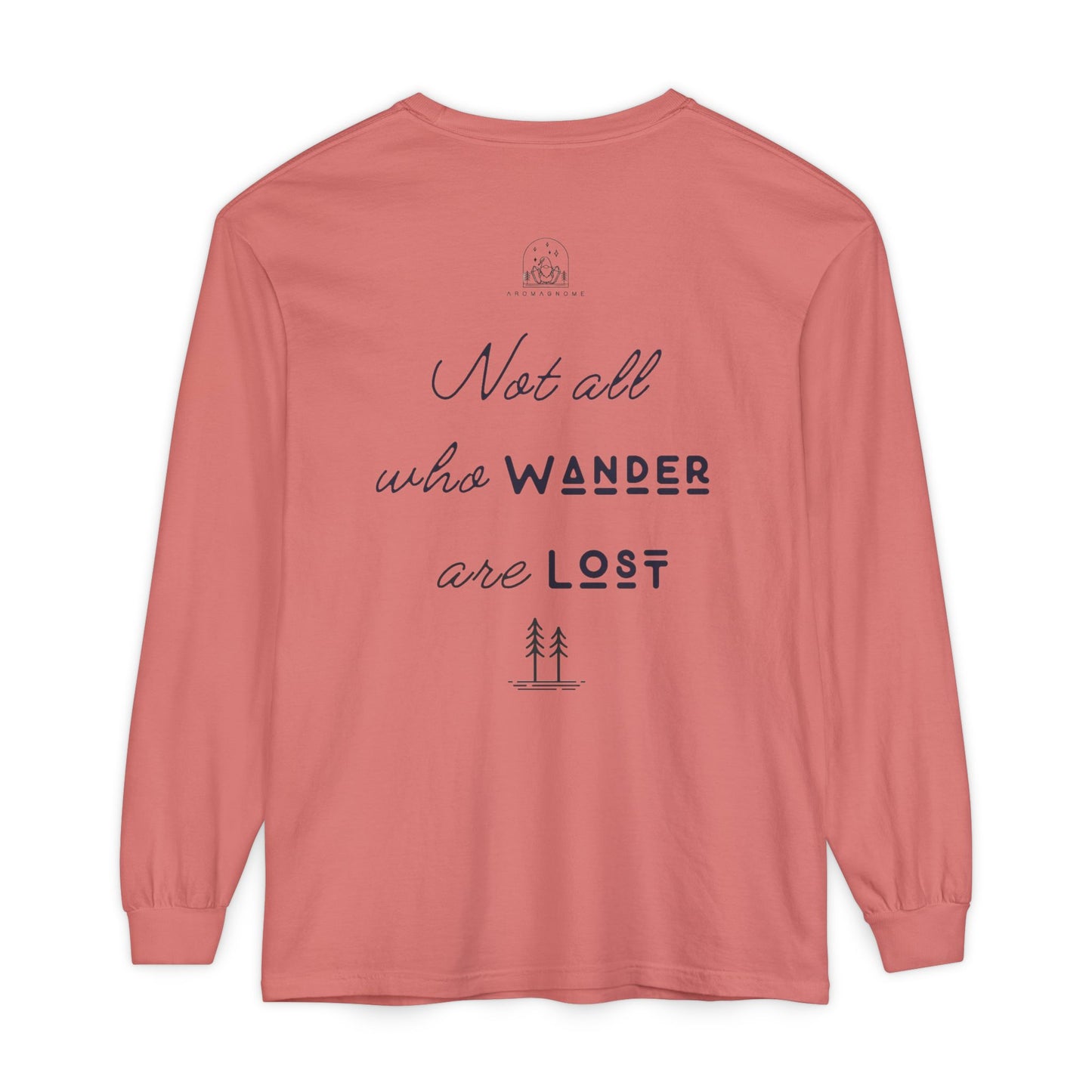 Wanderlust Gnome | Unisex Garment-dyed Long Sleeve Shirt