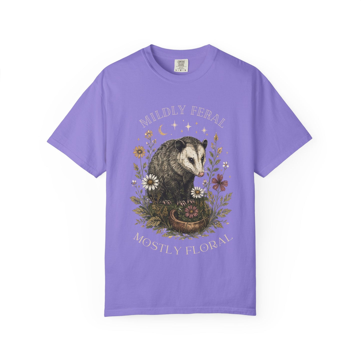 Mildly Feral Mostly Floral T-Shirt — Possum Floral Graphic Tee