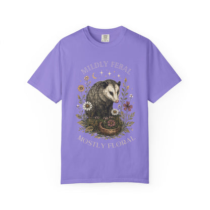 Mildly Feral Mostly Floral T-Shirt — Possum Floral Graphic Tee