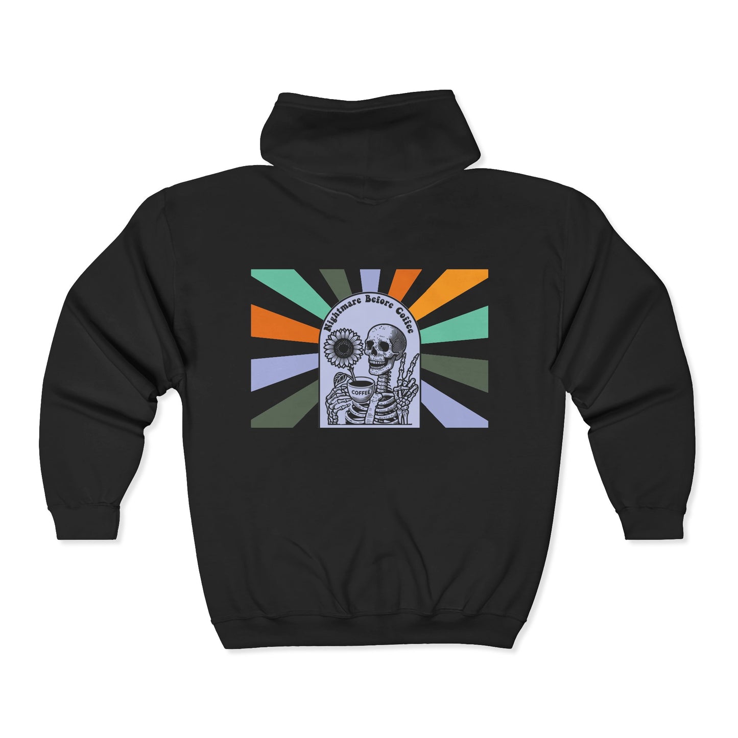 Nightmare Before Coffee | Unisex Full Zip Hooded Jacket