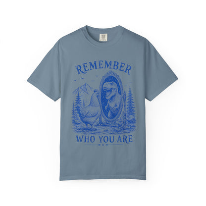 Dude Dino | Remember Who You Are Chicken & T-Rex Graphic Tee