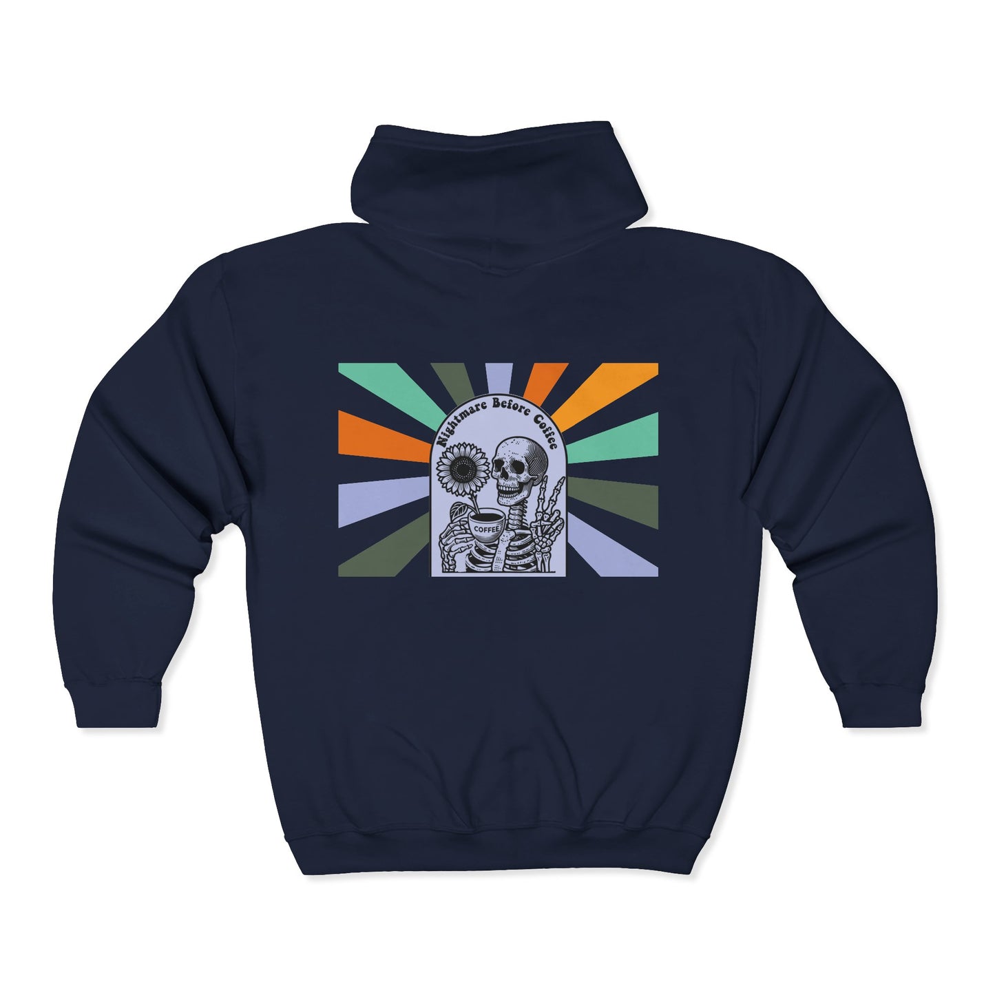 Nightmare Before Coffee | Unisex Full Zip Hooded Jacket