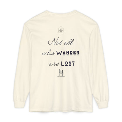 Wanderlust Gnome | Unisex Garment-dyed Long Sleeve Shirt