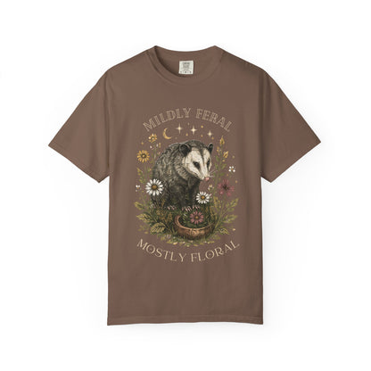 Mildly Feral Mostly Floral T-Shirt — Possum Floral Graphic Tee