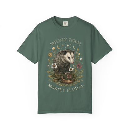 Mildly Feral Mostly Floral T-Shirt — Possum Floral Graphic Tee