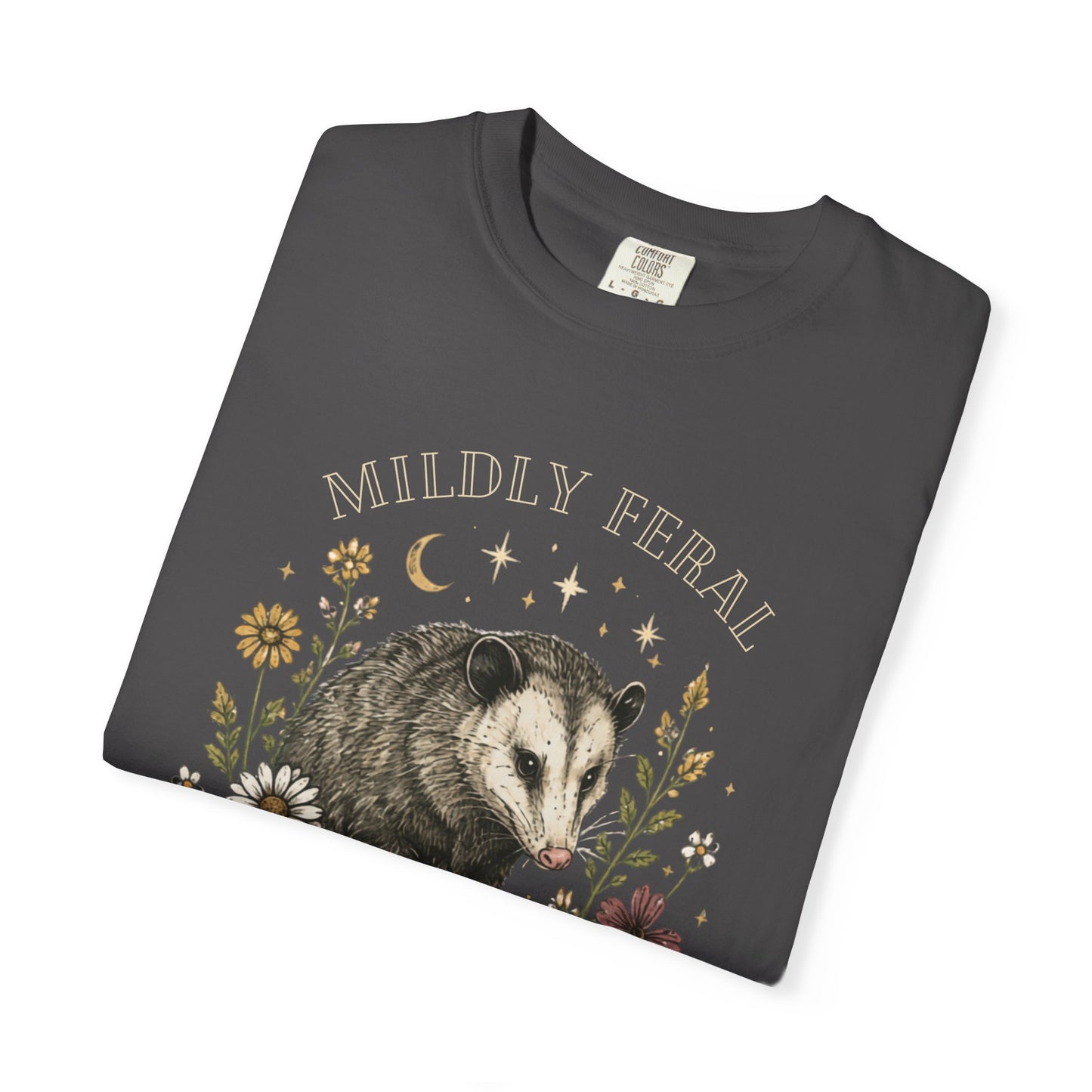 Mildly Feral Mostly Floral T-Shirt — Possum Floral Graphic Tee
