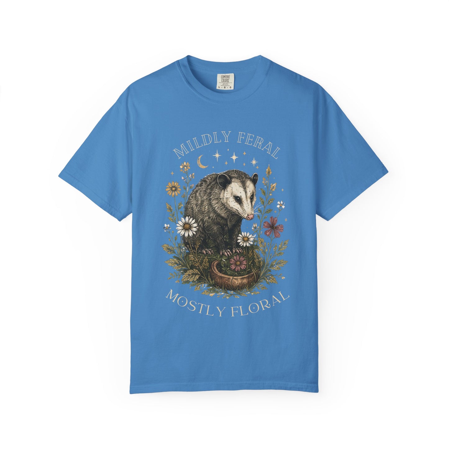 Mildly Feral Mostly Floral T-Shirt — Possum Floral Graphic Tee