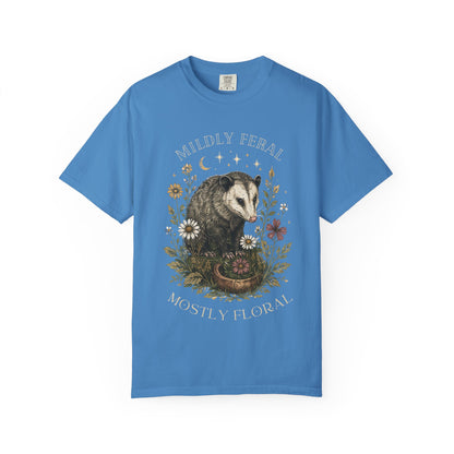 Mildly Feral Mostly Floral T-Shirt — Possum Floral Graphic Tee