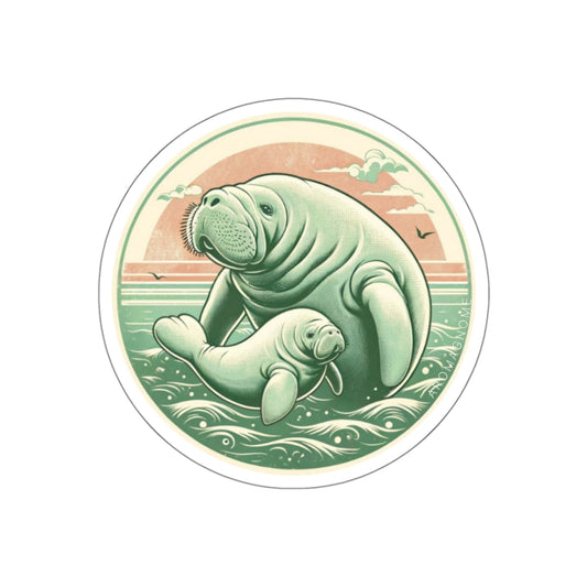 Manatee Mama | Retro-Vintage Sticker