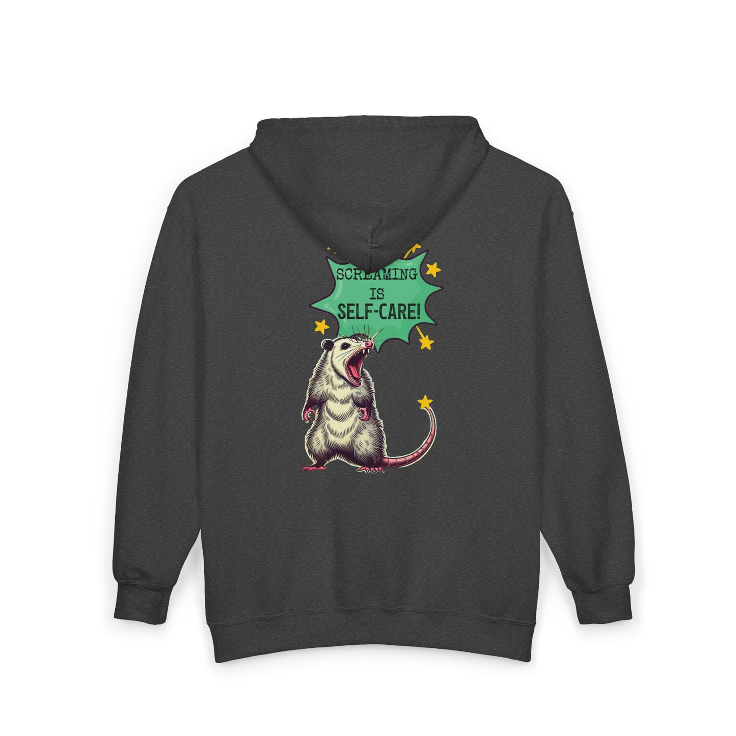 Zip Hoodie — Screaming is Self-Care Graphic Zip-Up