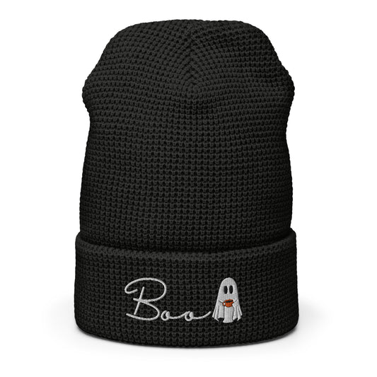 Boo Beanie | Waffle Knit Slouchy Beanie